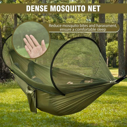 2-in-1 Camping Hammock with Mosquito Net | Ultralight Parachute Nylon