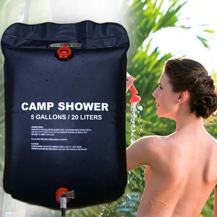 20L Solar Camping Shower Bag Portable PVC for Outdoor Hiking & Beach