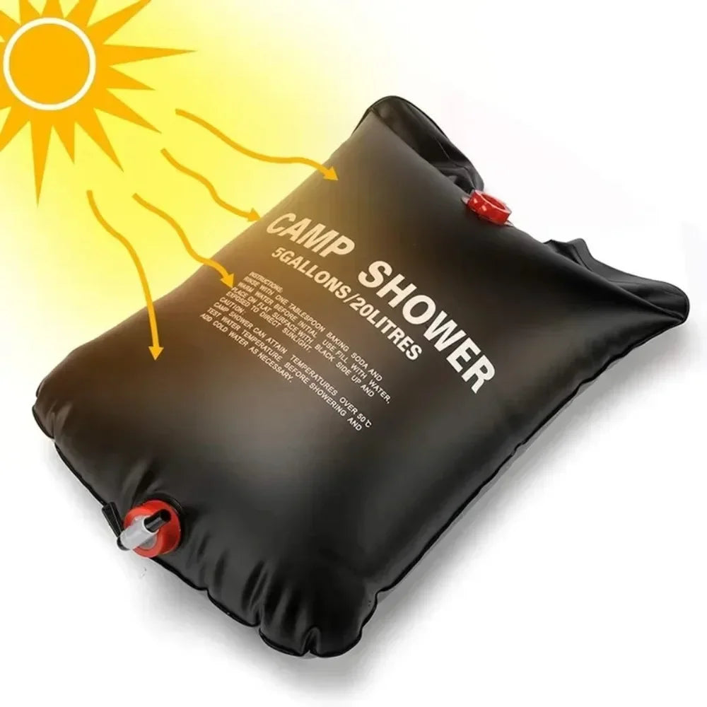 20L Solar Camping Shower Bag Portable PVC for Outdoor Hiking & Beach
