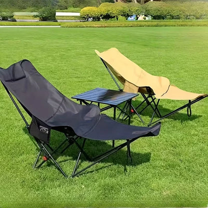 Heavy-Duty Foldable Beach Chair - Portable Metal Camping Seat