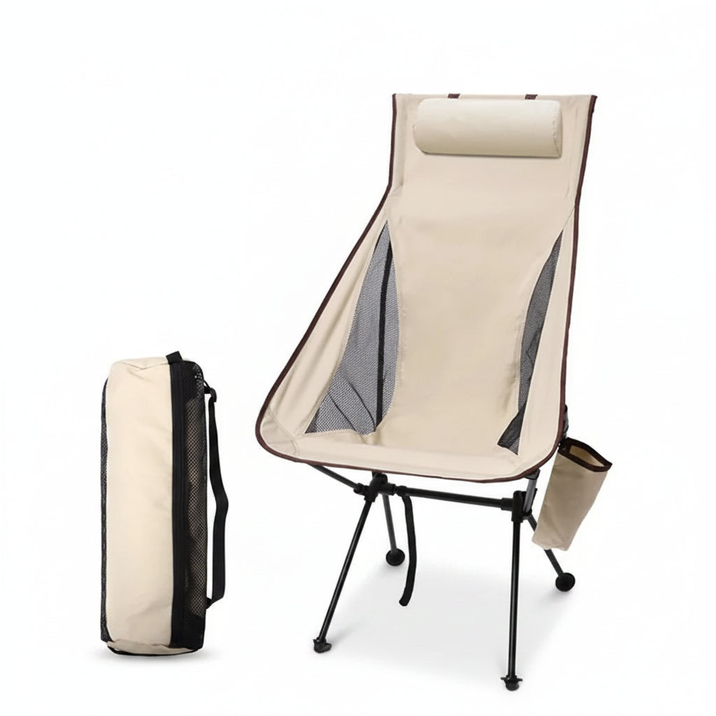 WESTTUNE Portable Folding Camping Chair with Headrest Lightweight Tourist Chairs Aluminum Alloy Fishing Chair Outdoor Furniture