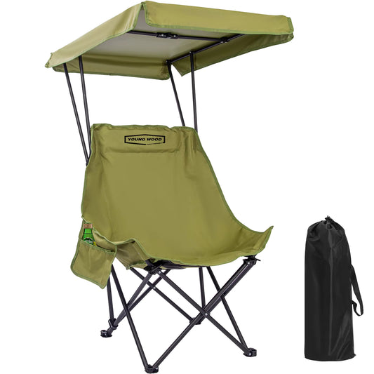 Portable Camping Chair with Shade Canopy - Lightweight Beach Chair