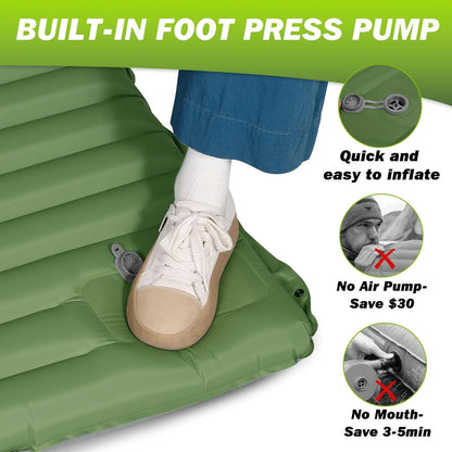 4-Inch Self-Inflating Camping Sleeping Pad TPU Nylon for Hiking