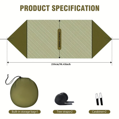 2-in-1 Camping Hammock with Mosquito Net | Ultralight Parachute Nylon