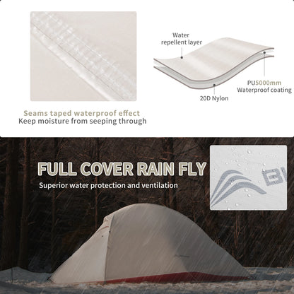 Ultralight 2-Person Backpacking Tent - 20D Nylon Waterproof