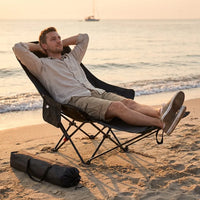 Heavy-Duty Foldable Beach Chair - Portable Metal Camping Seat