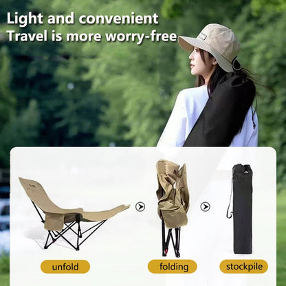 4-Position Adjustable Folding Camping Chair with Footrest - Portable