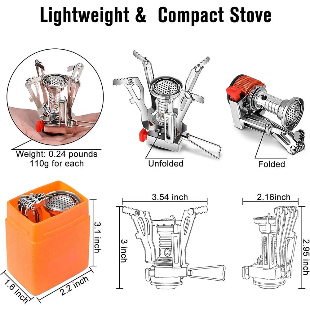Portable Camping Gas Stove - Ultralight Aluminum Backpacking Burner