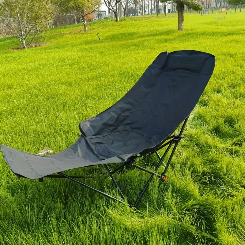 Heavy-Duty Foldable Beach Chair - Portable Metal Camping Seat